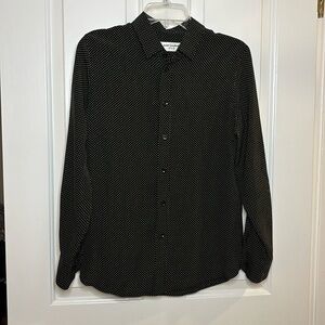 EUC SAINT LAURENT women’s black silk with tiny polka dots size 40